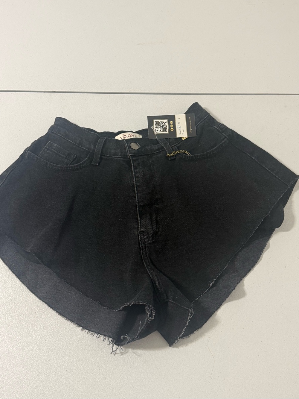 Vibrant Black High-Rise Flared Denim Shorts